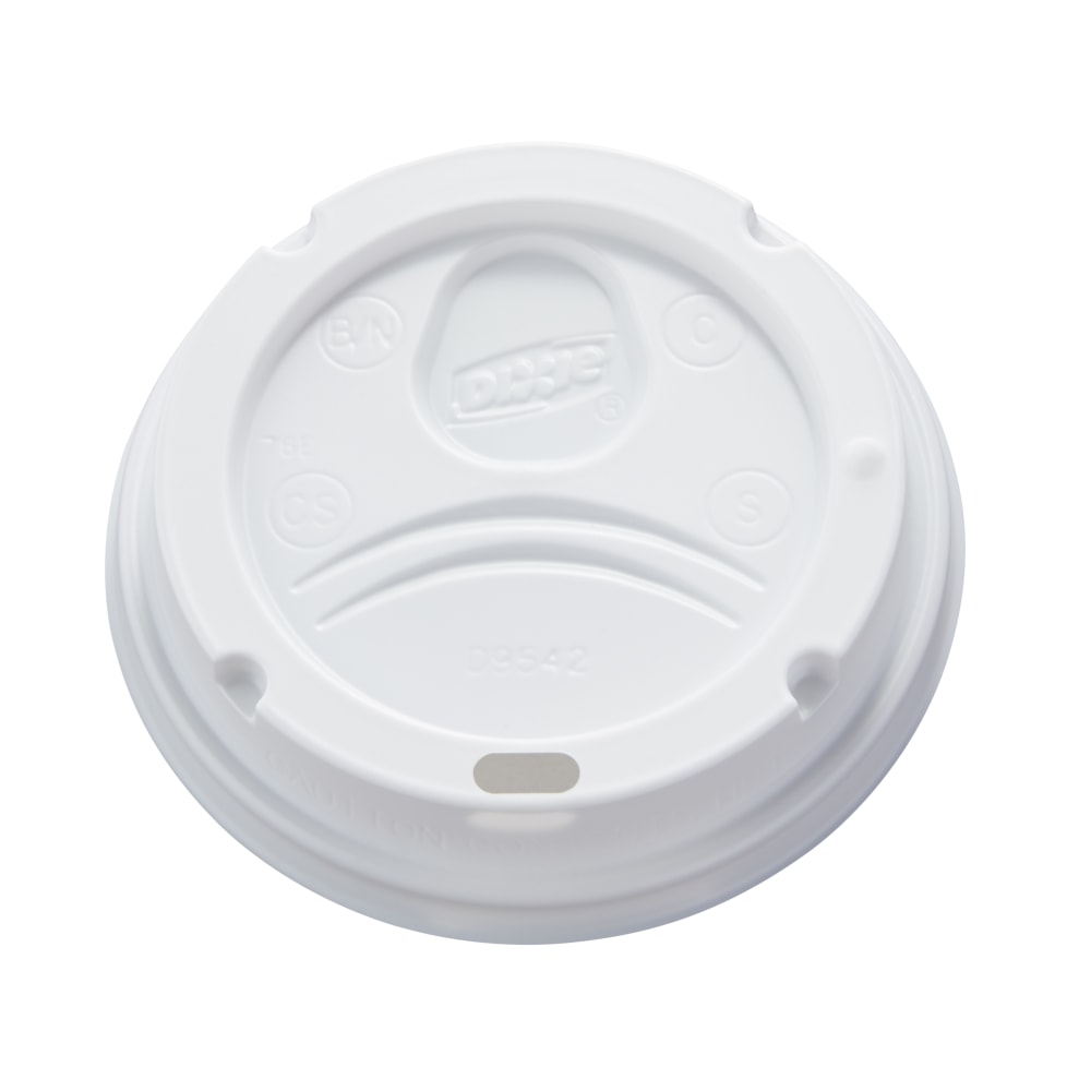 Dixie Dome Lids, For 12- To 16-Oz Cups, White, Case Of 500 Lids