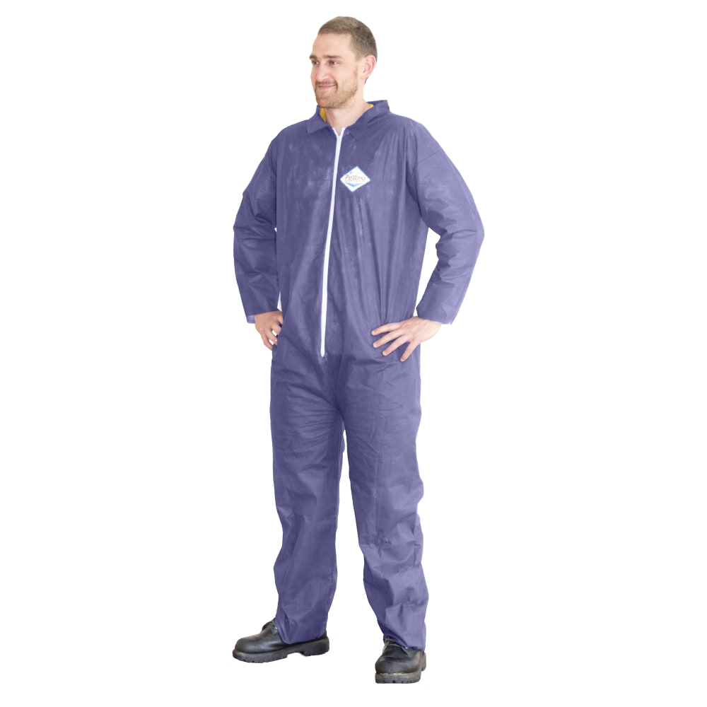 Hospeco ProWorks Polypropylene Disposable Coveralls, 3X, Blue, Pack Of 25 Coveralls