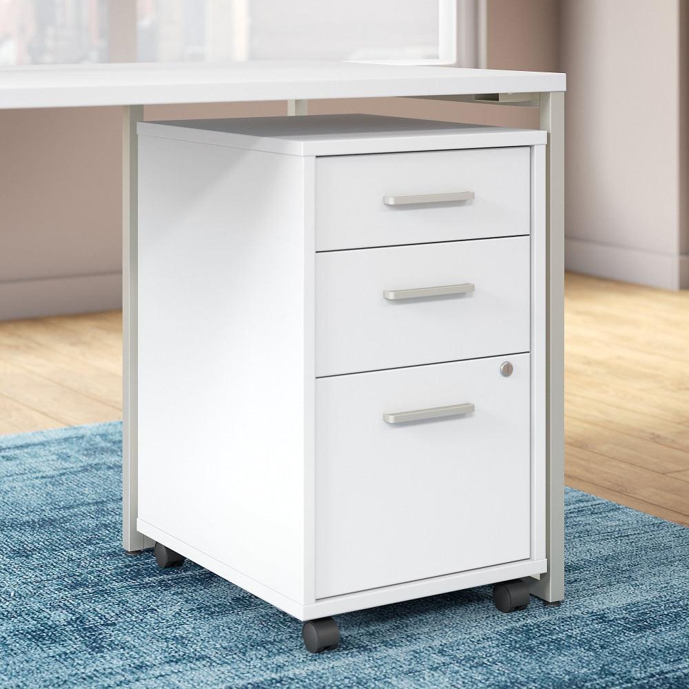 Bush Business Furniture Method 19-3/4inD Vertical 3-Drawer Mobile File Cabinet, White, Delivery