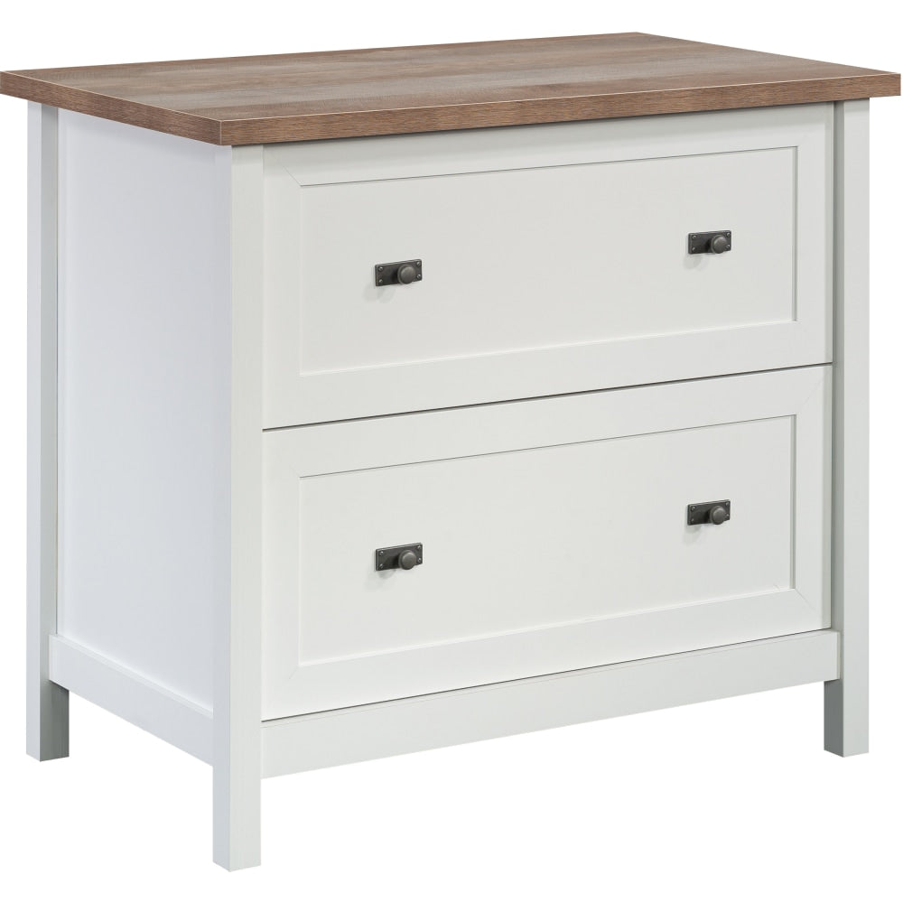 Sauder Cottage Road 33-5/8inW x 20-1/2inD Lateral 2-Drawer File Cabinet, White/Lintel Oak