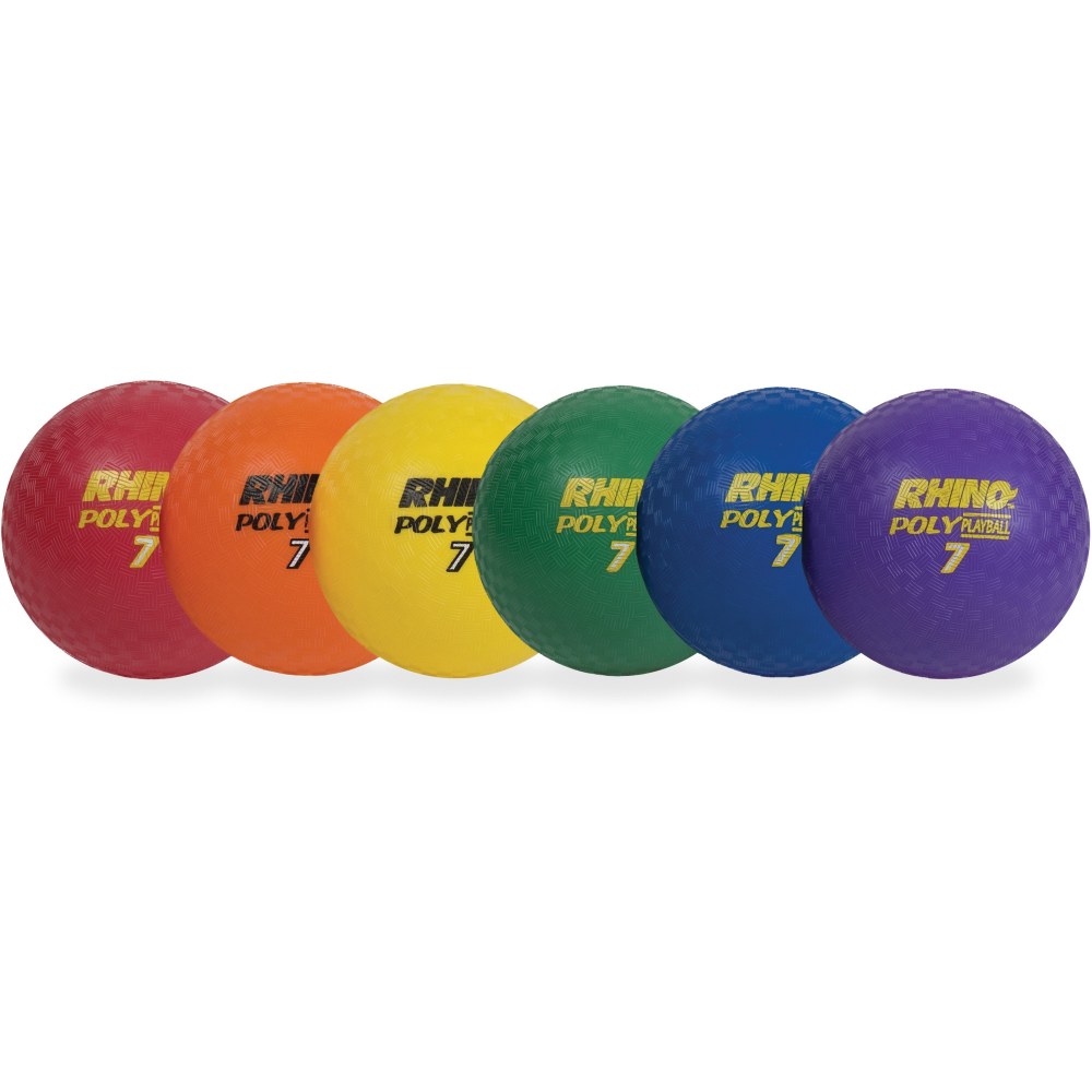 Champion Sports 8.5 Inch Poly Playground Ball Set - 8.50in - Red, Orange, Yellow, Green, Blue, Purple - 6 / Set