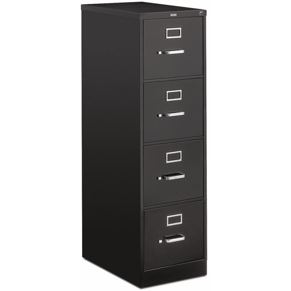 HON 510 25inD Vertical 4-Drawer File Cabinet, Black