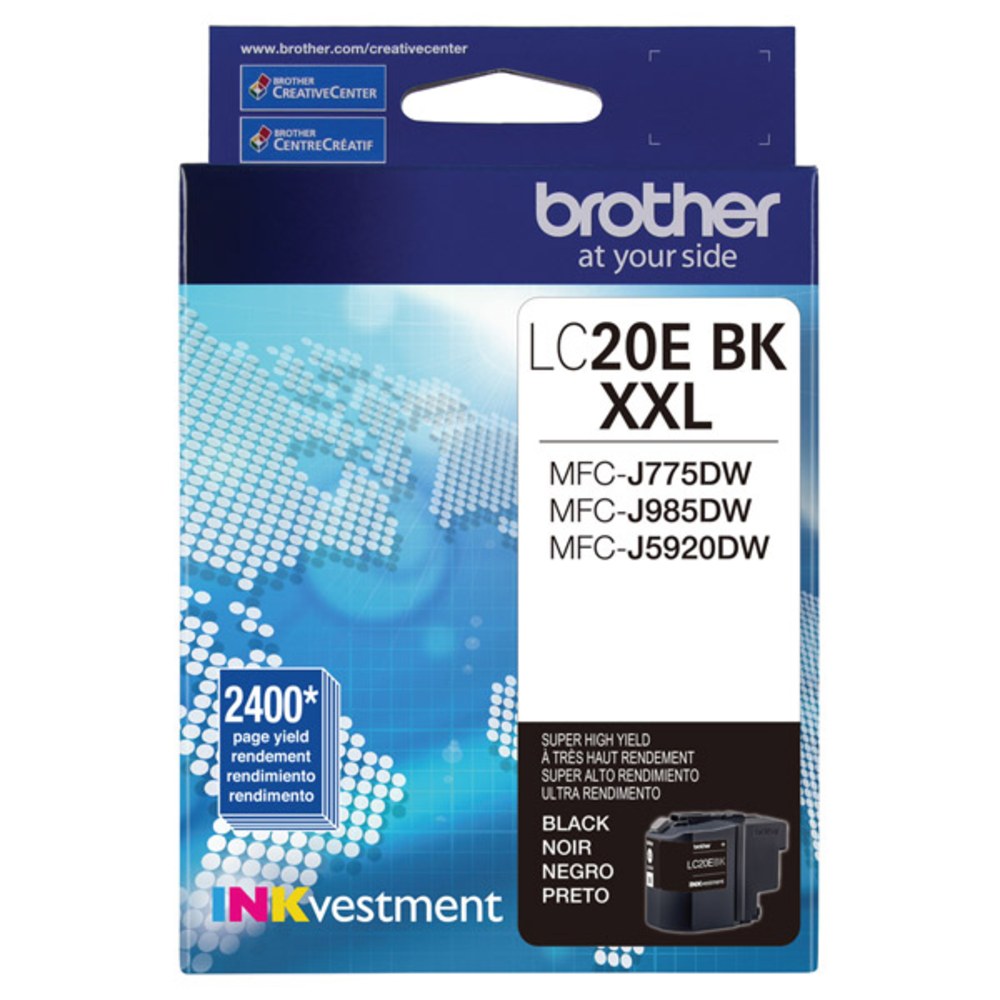 Brother LC20 Black Extra-High-Yield Ink Cartridge, LC20EBK