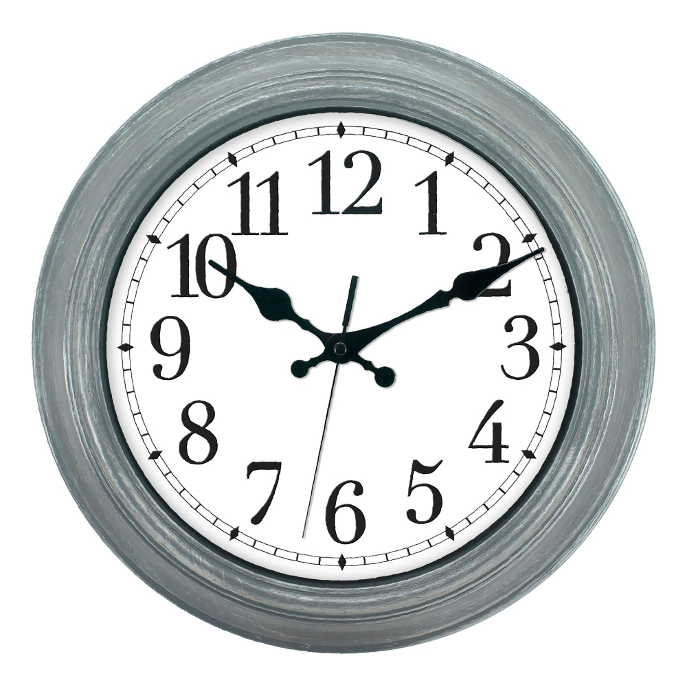 Realspace Round Wall Clock, 13in, Wiped Gray