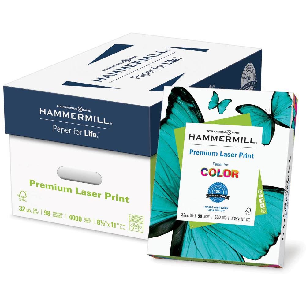 Hammermill Multi-Use Printer & Copy Paper, White, Letter (8.5in x 11in), 5000 Sheets Per Case, 32 Lb, 98 Brightness, Case Of 10 Reams