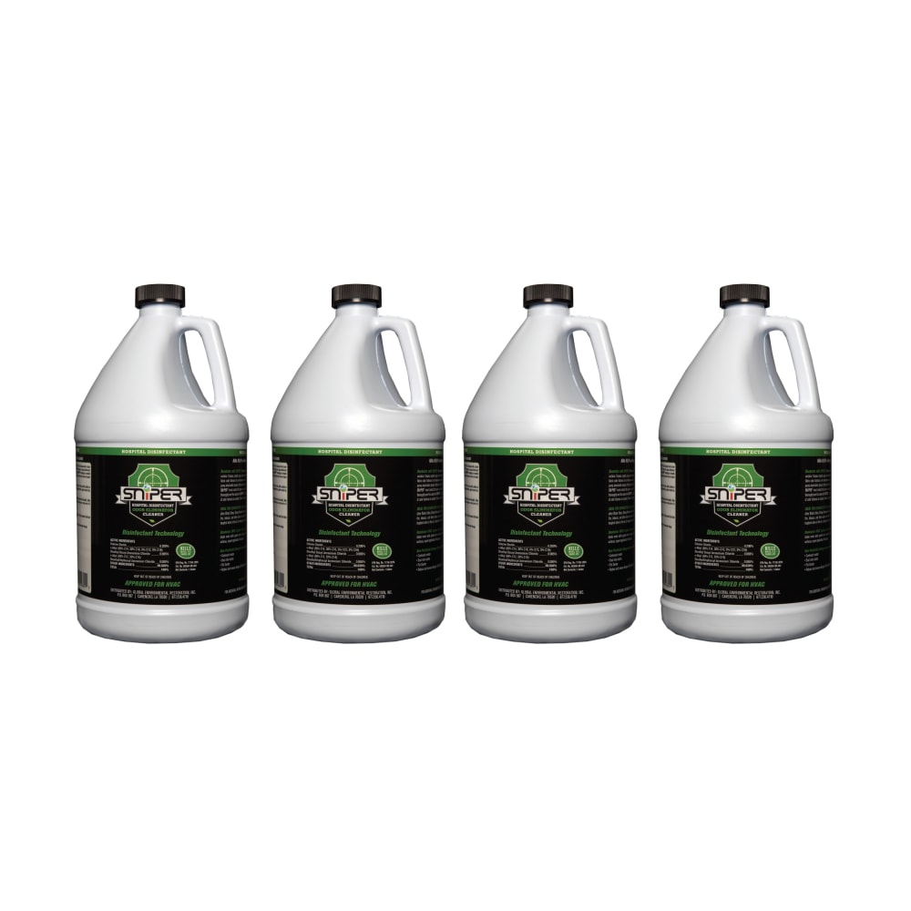 Sniper Hospital Disinfectant Odor Eliminator & All-Purpose Cleaner, 1 Gallon, Case Of 4 Bottles