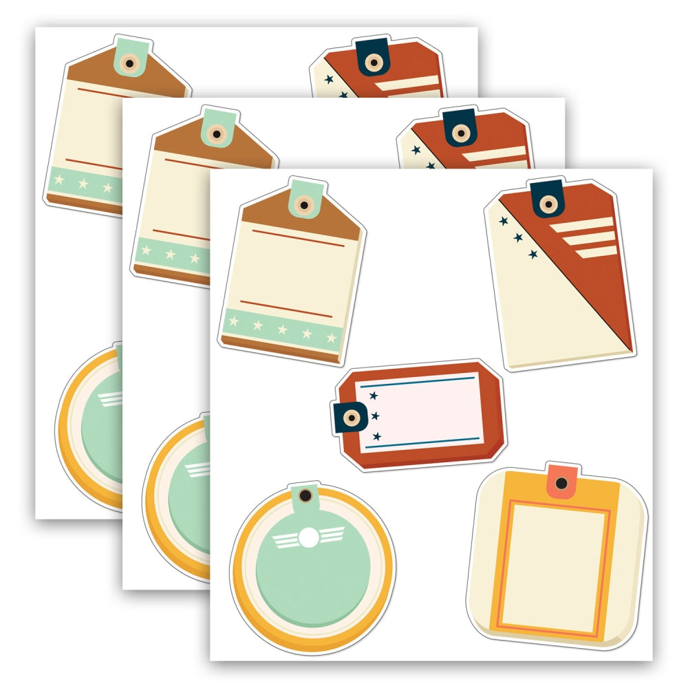 Carson Dellosa Education Cut-Outs, Lets Explore Travel Tags, 36 Cut-Outs Per Pack, Set Of 3 Packs