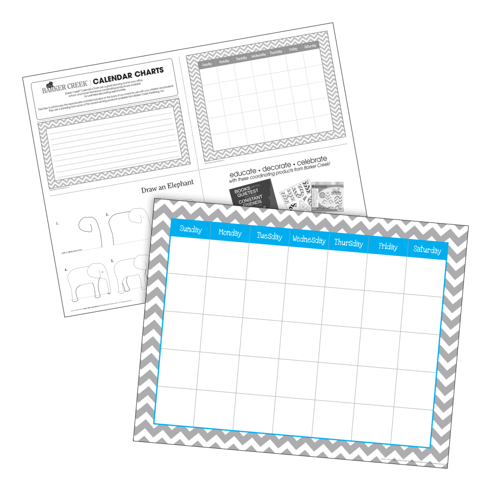 Barker Creek Chevron Office/Classroom Set With Incentive Chart, Nautical