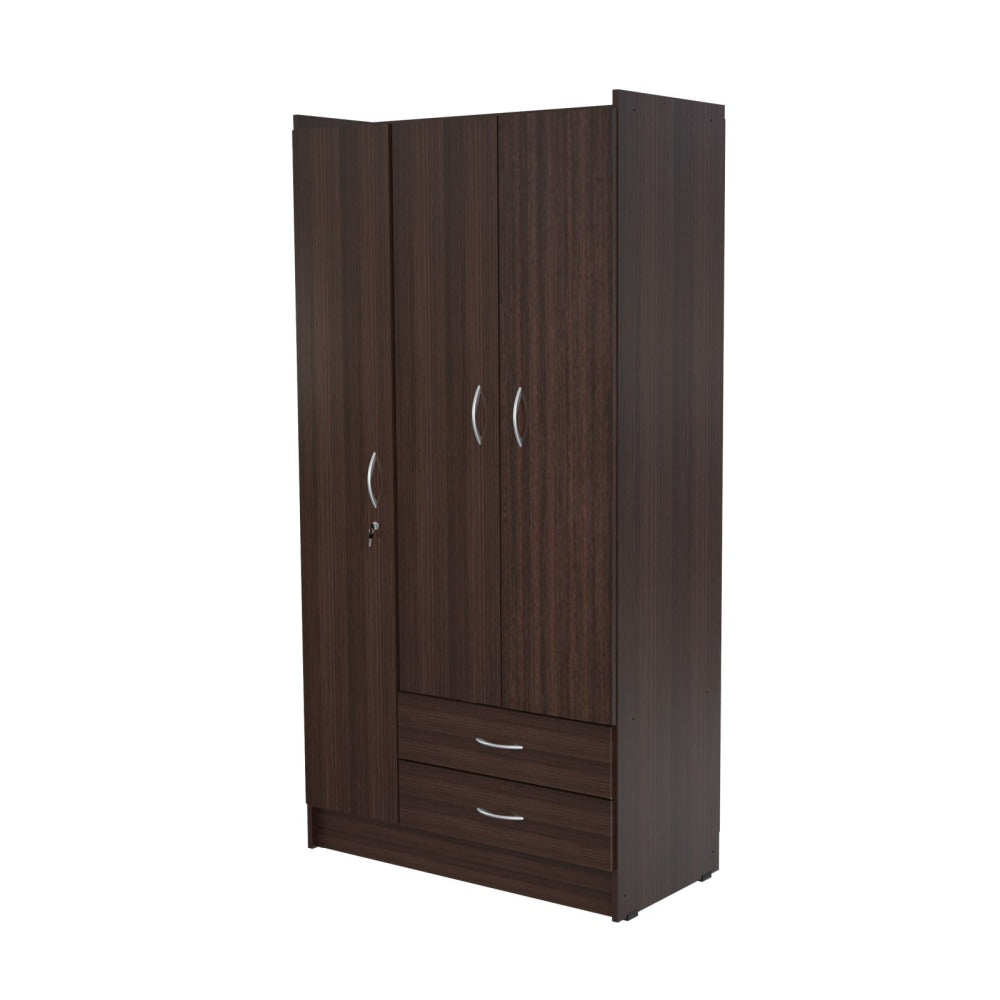 Inval 3-Door Armoire, Espresso-Wengue