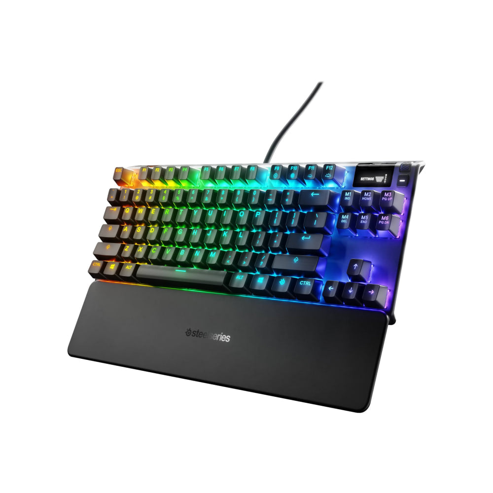 SteelSeries Apex 7 TKL - Keyboard - with display - backlit - USB - QWERTY - key switch: red