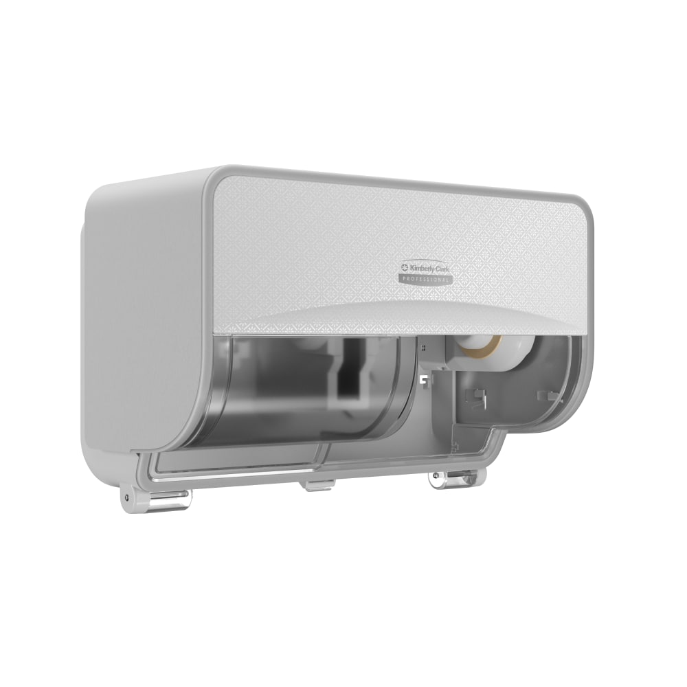 Kimberly-Clark Professional ICON Coreless Standard 2-Roll Toilet Paper Dispenser With Faceplate, Horizontal, White Mosaic