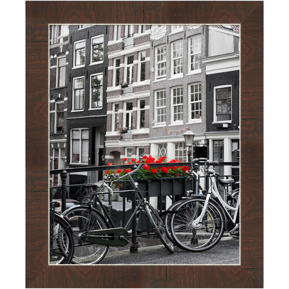 Amanti Art Narrow Picture Frame, 23in x 19in, Matted For 16in x 20in, Wildwood Brown