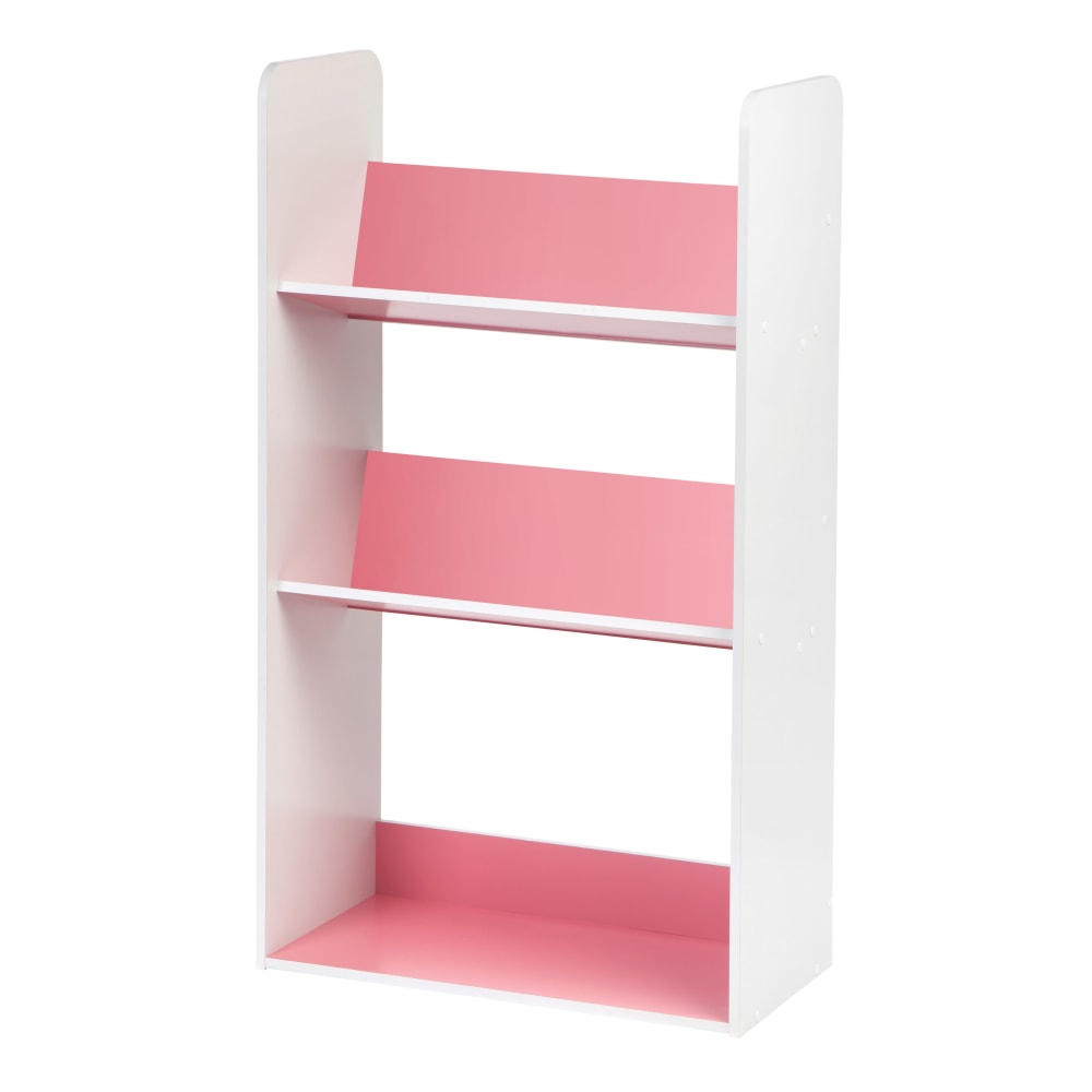 IRIS 2-Tier Storage Shelf With Footboard, Pink/White