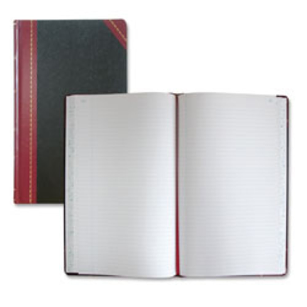 National Brand Hardbound Columnar Record Book, 14 1/8in x 8 5/8in, 50% Recycled, Black, 41 Lines Per Page, Book Of 300 Pages