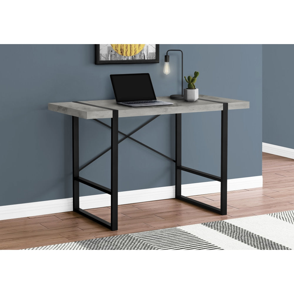 Monarch Specialties Randy 49inW Computer Desk, Concrete/Black