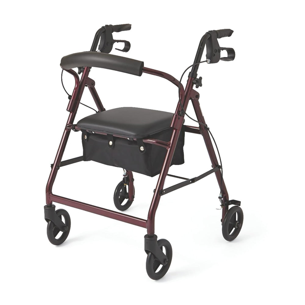 Medline Guardian Basic Rollator, 6in Wheels, Burgundy