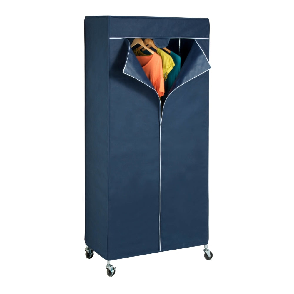 Honey-Can-Do Urban Garment Rack Cover, 73 1/4inH x 17 3/4inW x 35 7/8inD, Blue