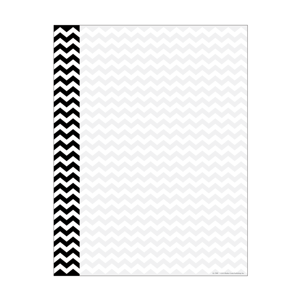 Barker Creek Computer Paper, 8 1/2in x 11in, Black Chevron, Pack Of 50 Sheets