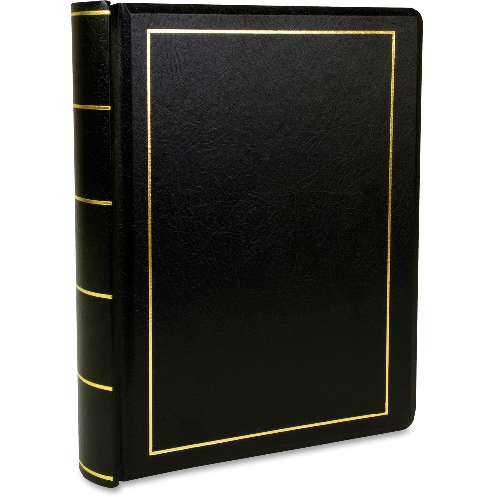 Wilson Jones Minute Book, Letter Size 8 1/2in x 11in, 250 Pages, Black - 125 Sheet(s) - 28 lb - Sewn Bound - Letter - 8 1/2in x 11in Sheet Size - Black Cover - 1 Each