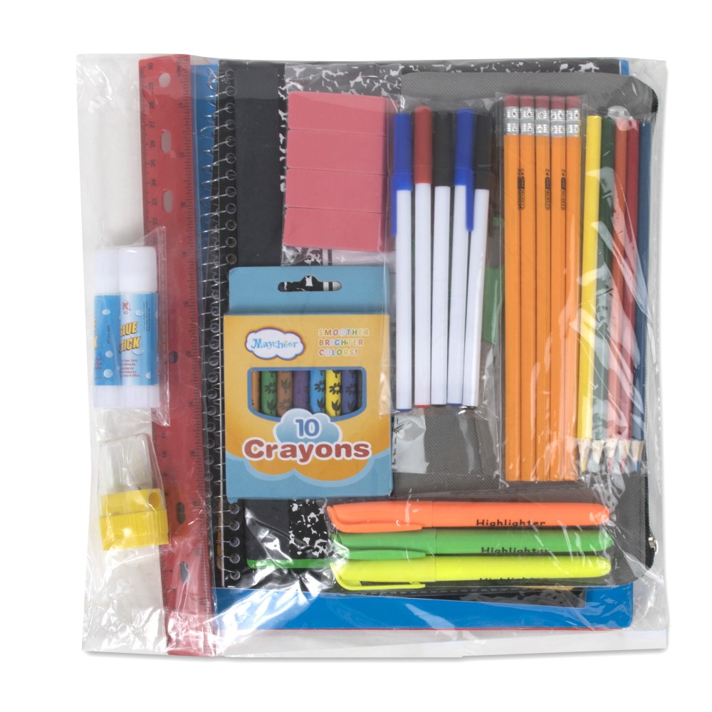 Trailmaker 45-Piece School Supply Kits, Pack Of 12 Kits