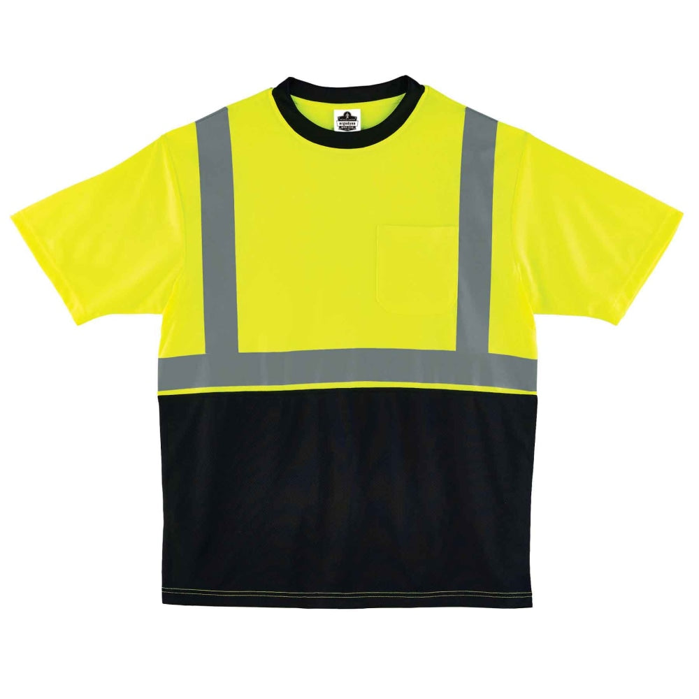 Ergodyne GloWear 8289BK Type-R Class 2 T-Shirt, 3X, Black/Lime