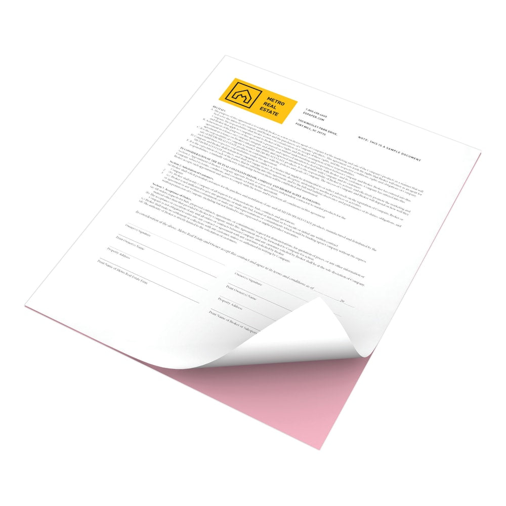 Xerox Revolution Premium Digital Carbonless Laser Paper, 2-Part Straight/Reverse, White/Pink, Letter Size (8 1/2in x 11in), 2500 Sets Total, 250 Sets Per Ream, Case Of 10 Reams, , 20 Lb, 92 Brightness