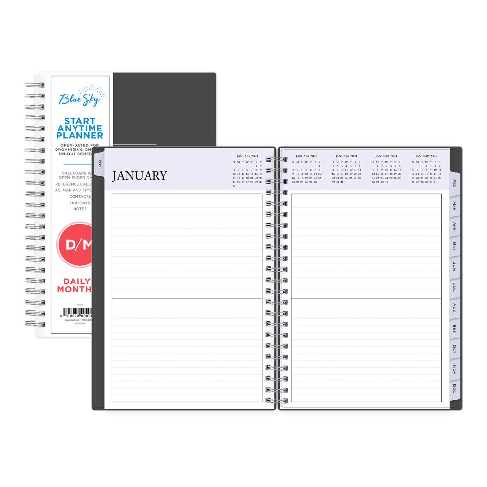 Blue Sky Daily/Monthly PP Planner, 8-1/2in x 5-1/2in, Passages, Undated