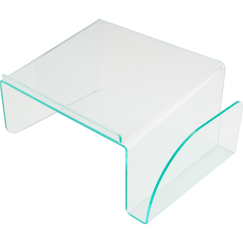 Lorell Acrylic Phone Stand, 11inW x 10inD x 5 1/2inH, Clear/Green Edge