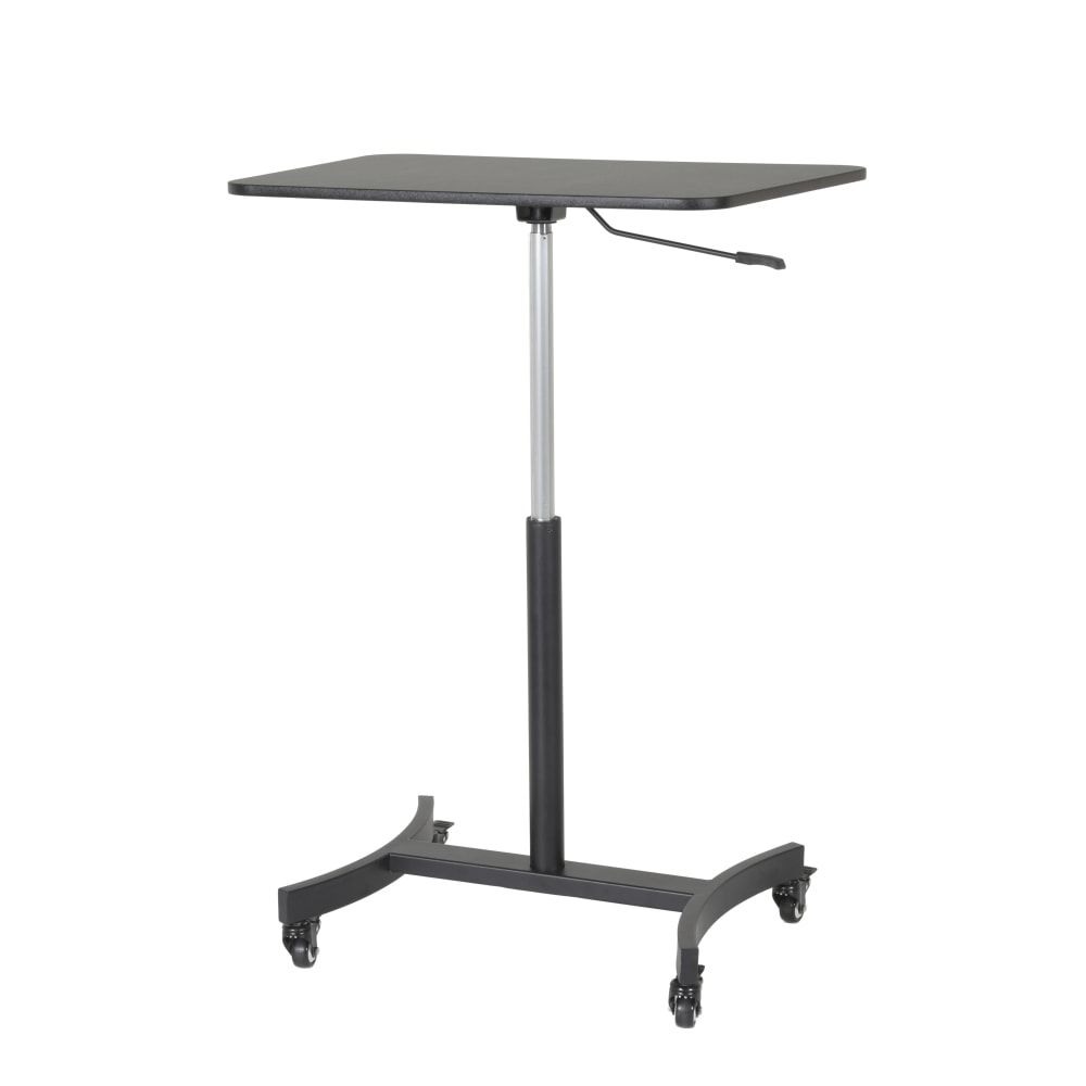 Victor High Rise 31inW Mobile Adjustable Standing Desk Workstation, 44inH x 30-3/4inW x 22inD, Black