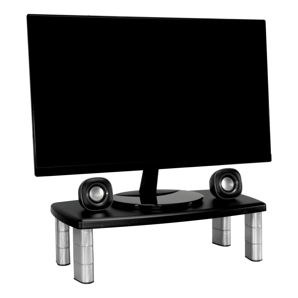 3M Monitor Stand, 5 7/8in x 20 1/2in x 12 1/2in, MS90B, Black/Silver