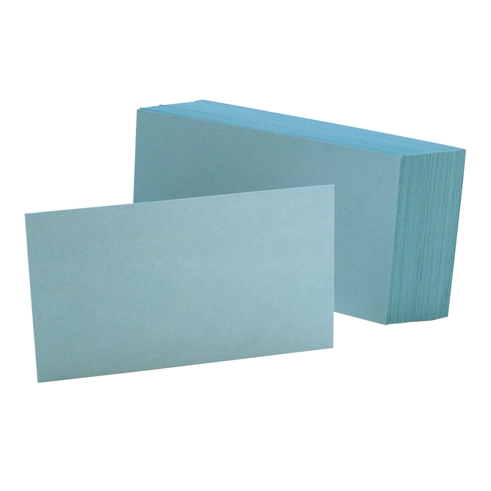 Oxford Color Index Cards, Unruled, 3in x 5in, Blue, Pack Of 100