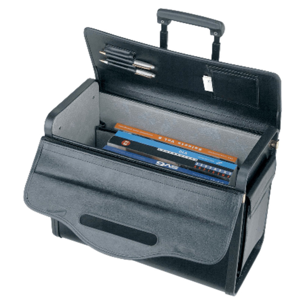 Lorell Oversized Rolling Catalog Case, Black