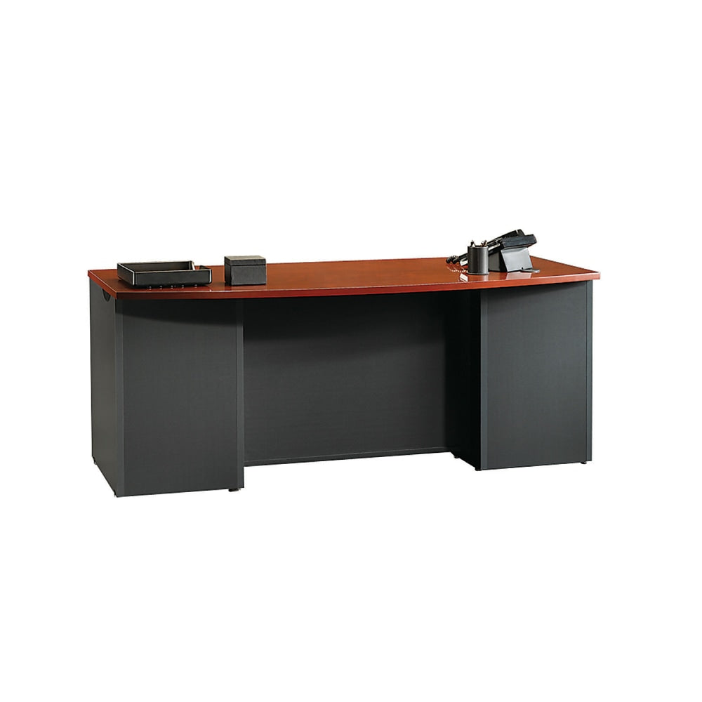 Sauder Via 71 1/2inW Executive Computer Desk, Classic Cherry/Soft Black