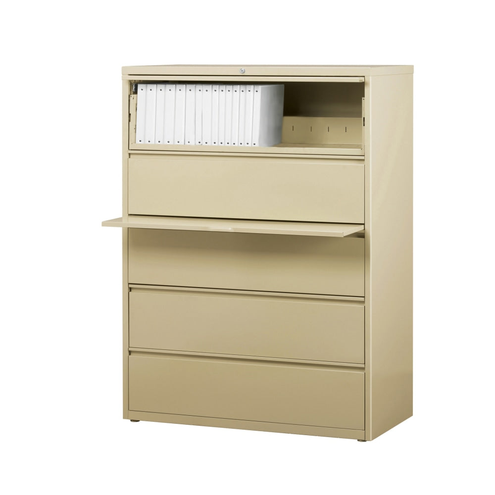 WorkPro 42inW x 18-5/8inD Lateral 5-Drawer File Cabinet, Putty