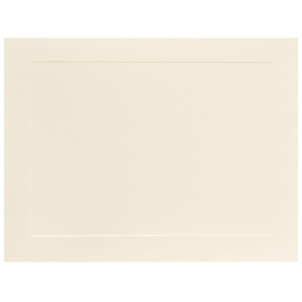 JAM Paper Blank Note Cards, Panel Border, 4 1/4in x 5 1/2in, Ivory, Pack Of 100