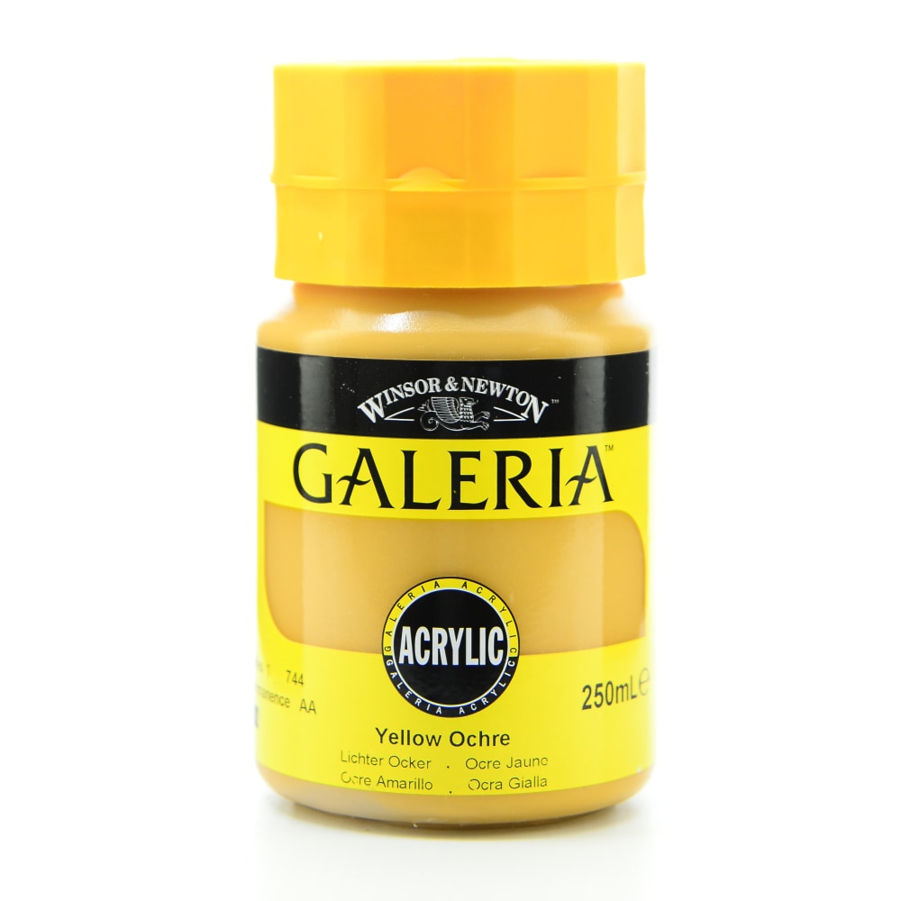 Winsor & Newton Galeria Flow Formula Acrylic Colors, 250 mL, Yellow Ochre, 744, Pack Of 2