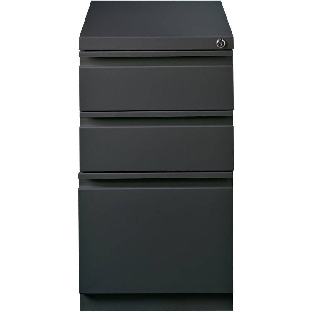 Lorell 20inD Vertical 3-Drawer Mobile Pedestal File Cabinet, Charcoal