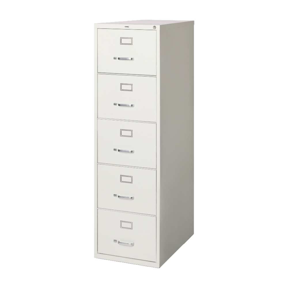 Lorell Fortress 26-1/2inD Vertical 5-Drawer Legal-Size File Cabinet, Light Gray