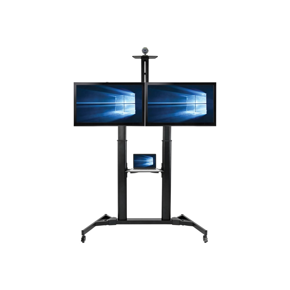 Tripp Lite Dual Screen Mobile TV Floor Stand Cart Height-Adjustable 35-45in - Cart (fasteners, wrench) - for 2 monitors - steel - black - screen size: 35in- 45in