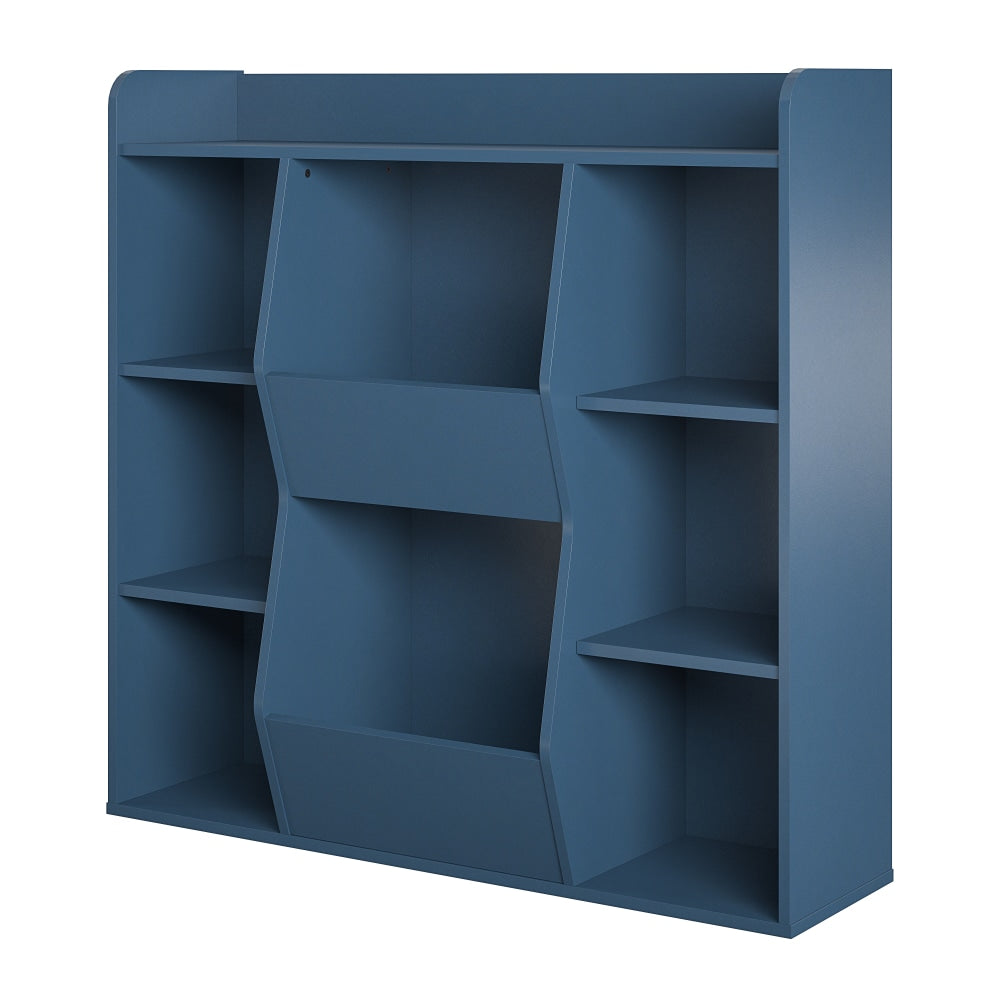 Ameriwood Home Nathan Kids 41inH 8-Cube Large Toy Storage Bookcase, Navy