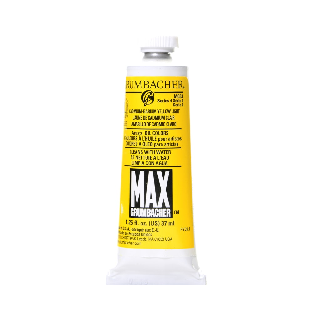 Grumbacher Max Water Miscible Oil Colors, 1.25 Oz, Cadmium Barium Yellow Light