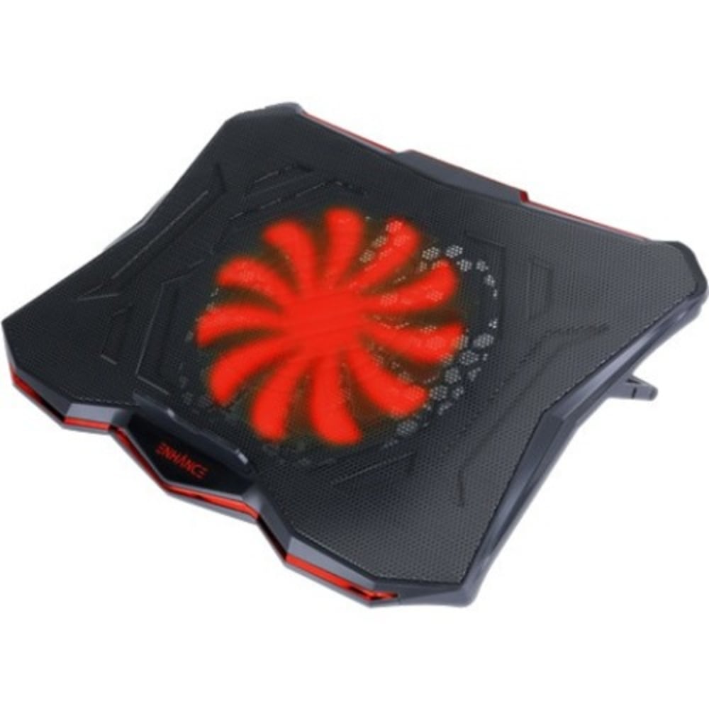 Enhance Cryogen 5 Laptop Cooling Pad (Red) - Upto 17in Screen Size Notebook Support - 1 Fan(s) - 800 rpm - 471.3 gal/min - Metal Mesh