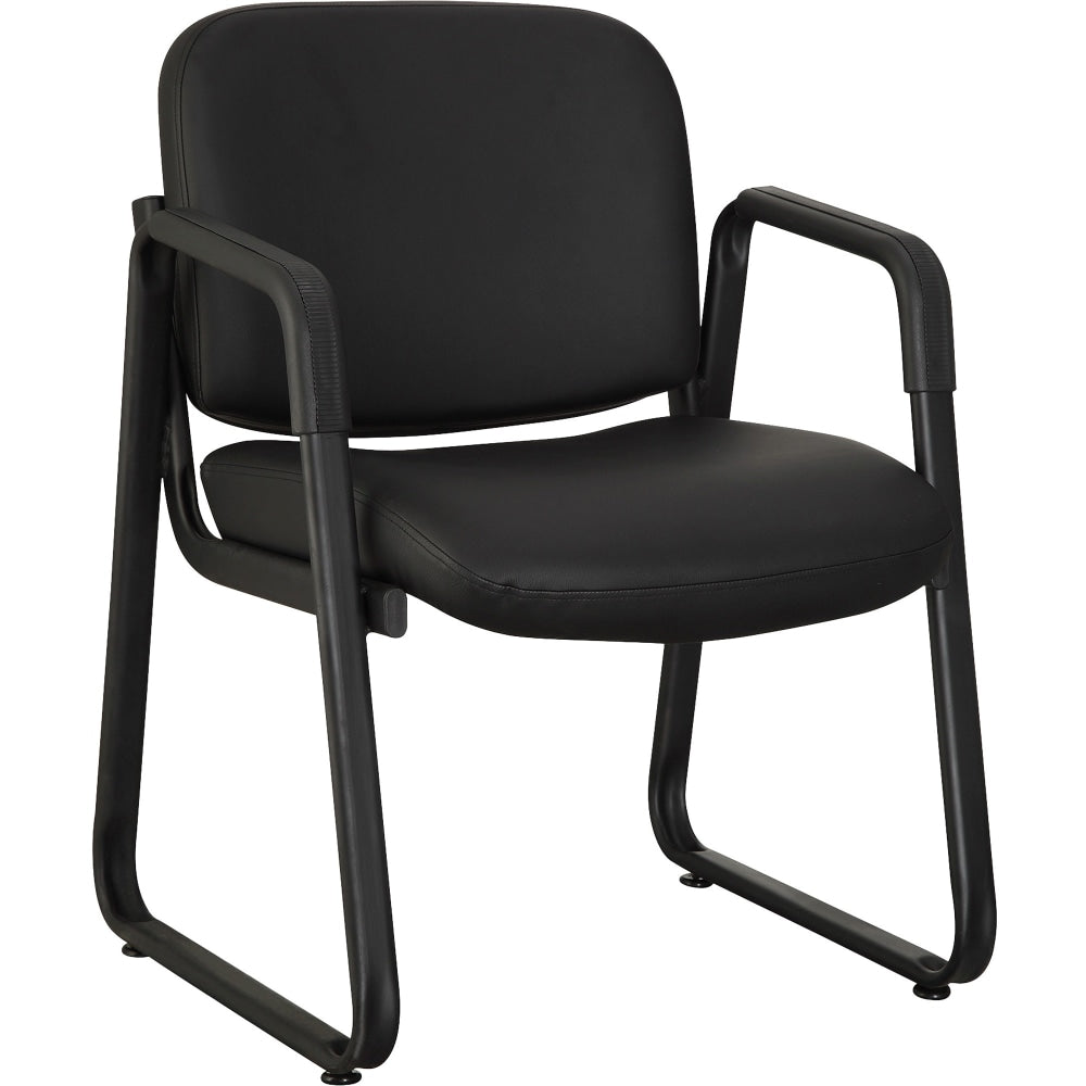 Lorell Bonded Leather Guest Chair, Black