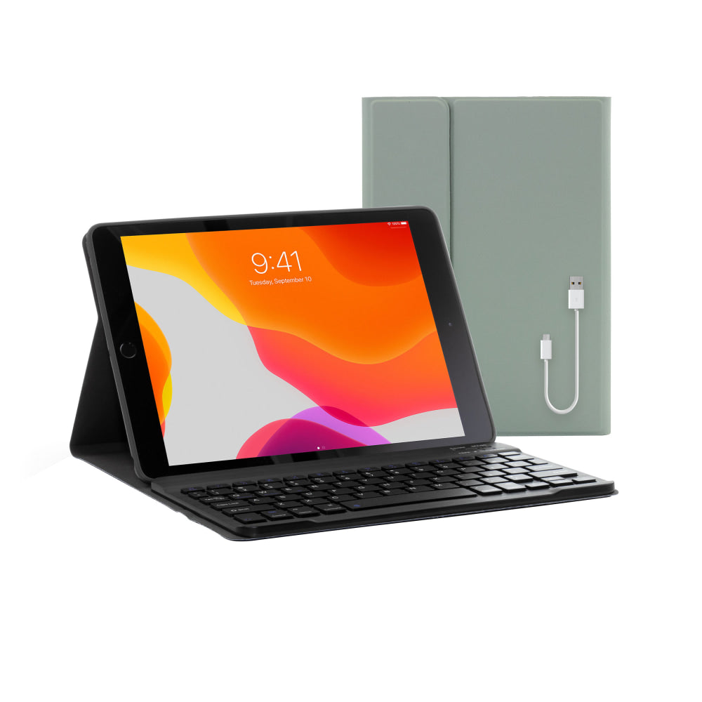 MGear Hard Shell Bluetooth Wireless Keyboard Folio For iPad, Sage, 995113526M