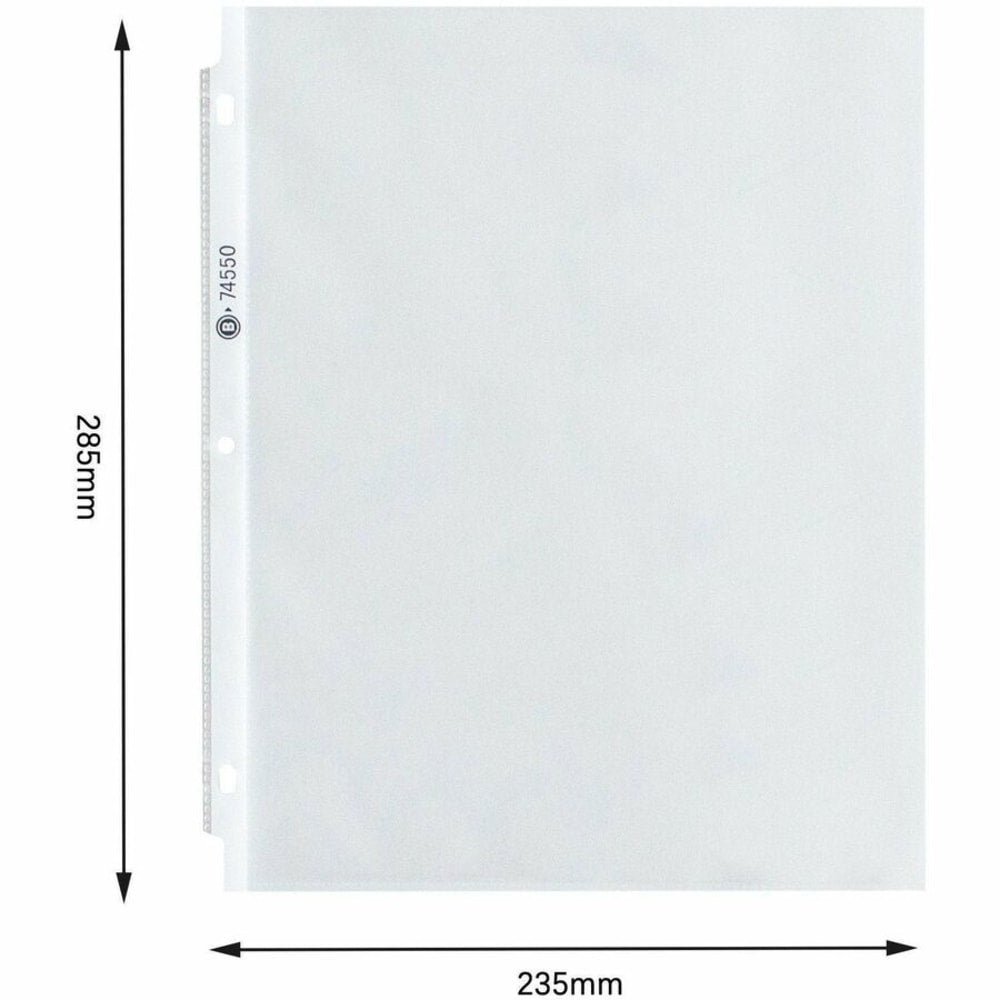 Business Source Top-Loading Sheet Protectors, 8-1/2in x 11in, 3.3-mil, Clear, Box Of 100 Protectors