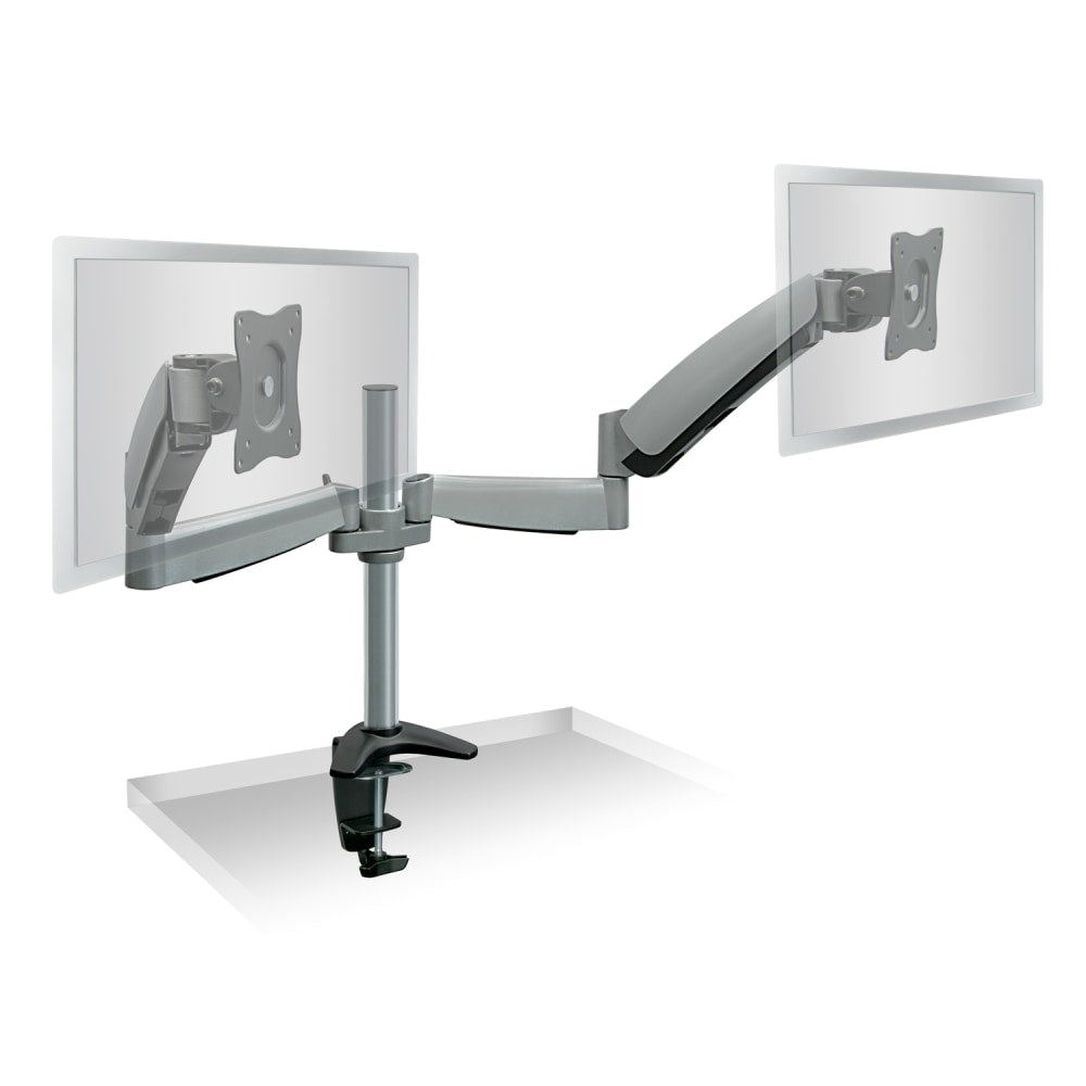 Mount-It! MI-7C24 Articulating Dual-Monitor Arm, 17.8inH x 25inW x 5.8inD, Silver