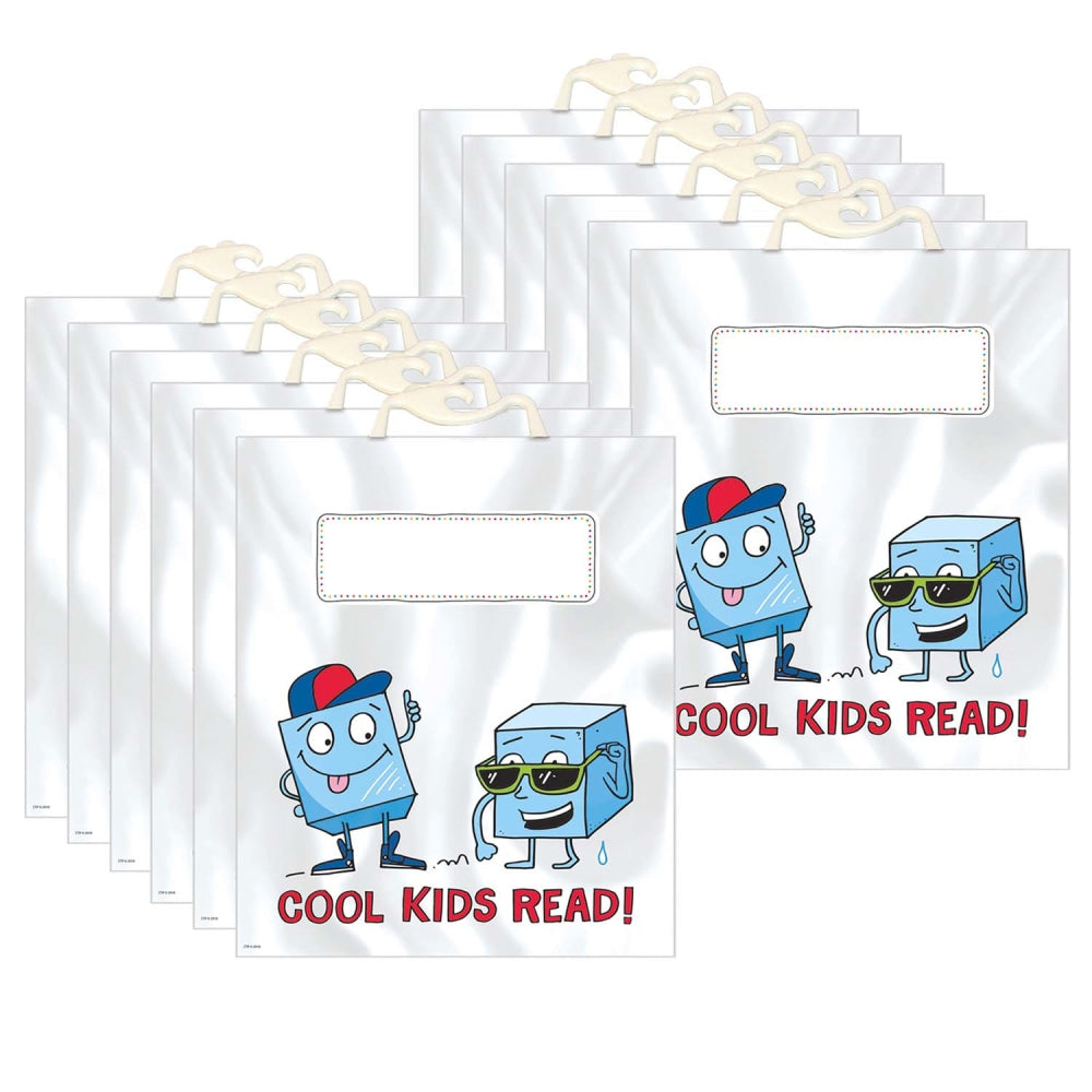 Creative Teaching Press Book Buddy Bags, Cool Kids Read, 12-1/2in x 10-1/2in, 6 Bags Per Pack, Set Of 2 Packs