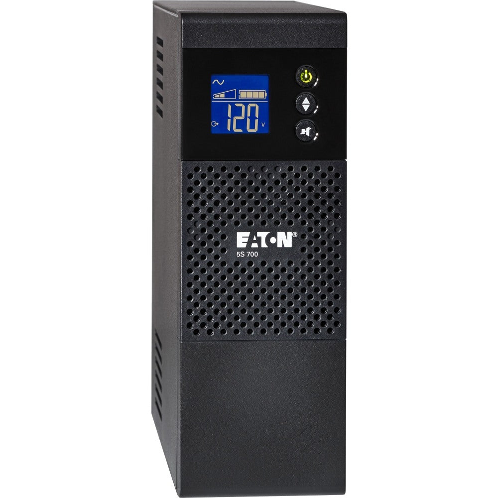 Eaton 5S UPS 700 VA 420 Watt 120V Line-Interactive Battery Backup Tower USB LCD - Tower - 2 Minute Stand-by - 110 V AC Input - 115 V AC Output - 8 x NEMA 5-15R