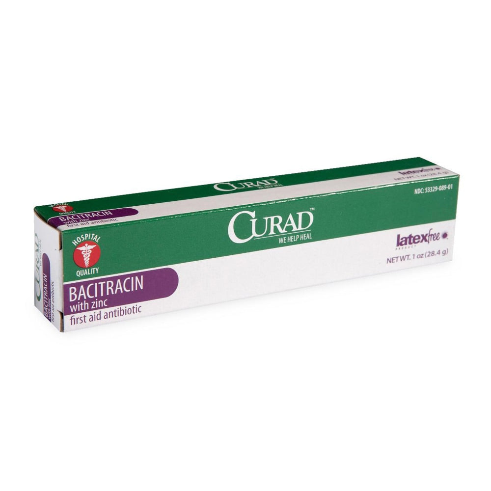 CURAD Bacitracin Ointment With Zinc, 1 Oz Tubes, Pack Of 12