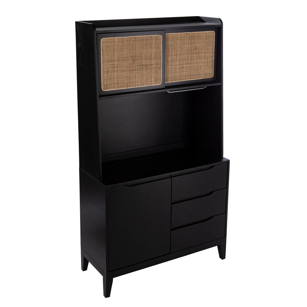 SEI Furniture Carondale 38inW Tall Buffet Cabinet With Storage, Black/Natural